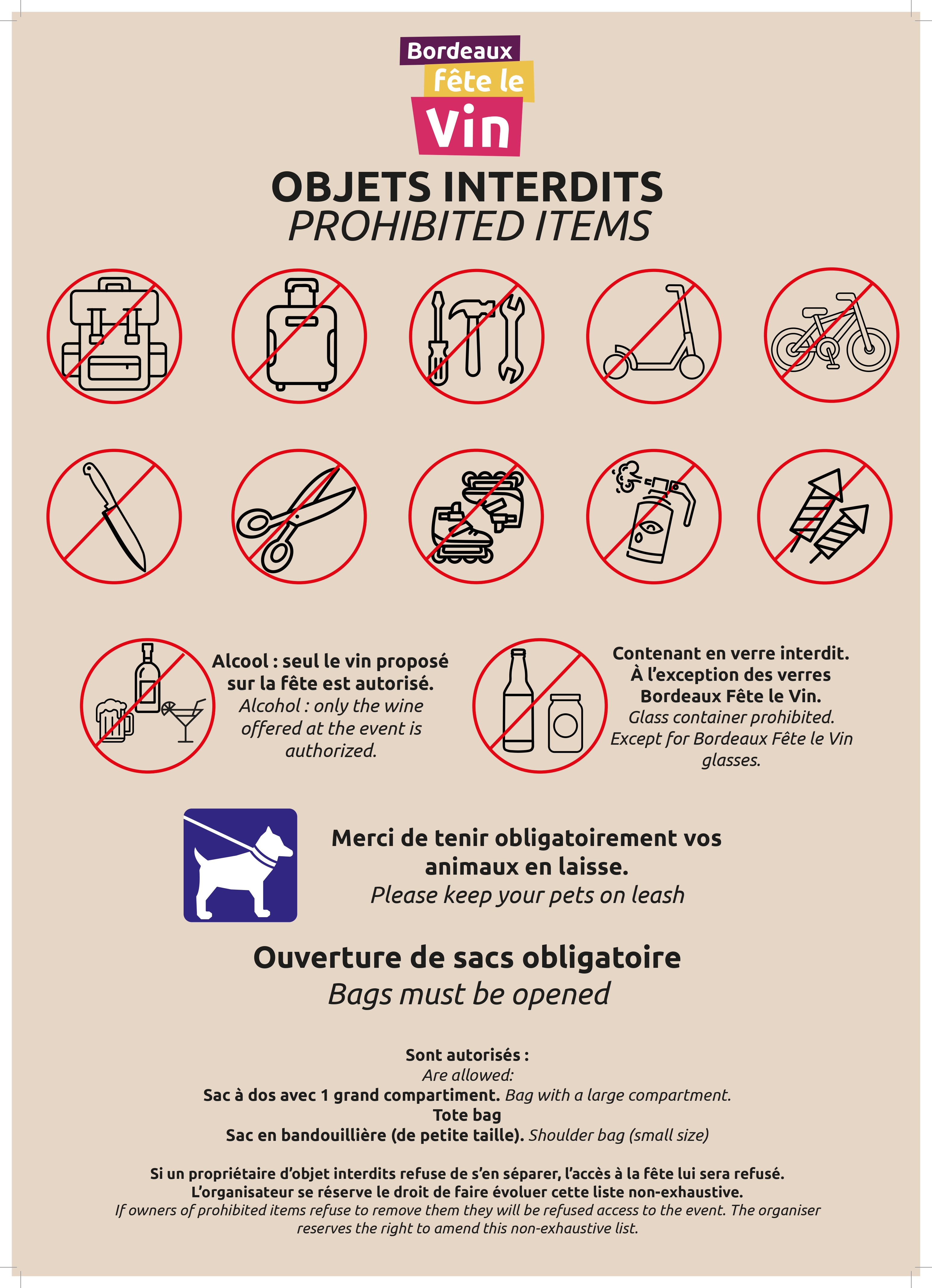 Prohibited objects